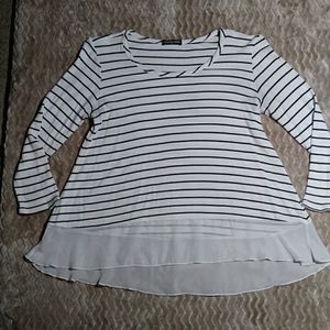A black and white stripped shirt